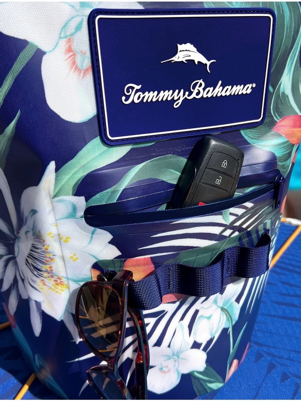 Tommy Bahama Navy Tropical Floral Waterproof Dry Bag - Picture 3 of 11